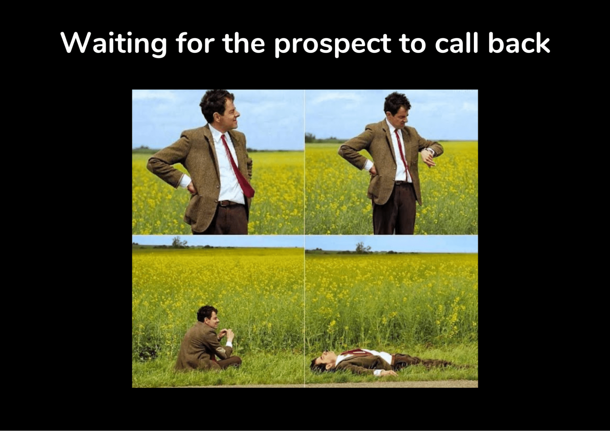 Sales meme from one of the 'Mr. Bean' series