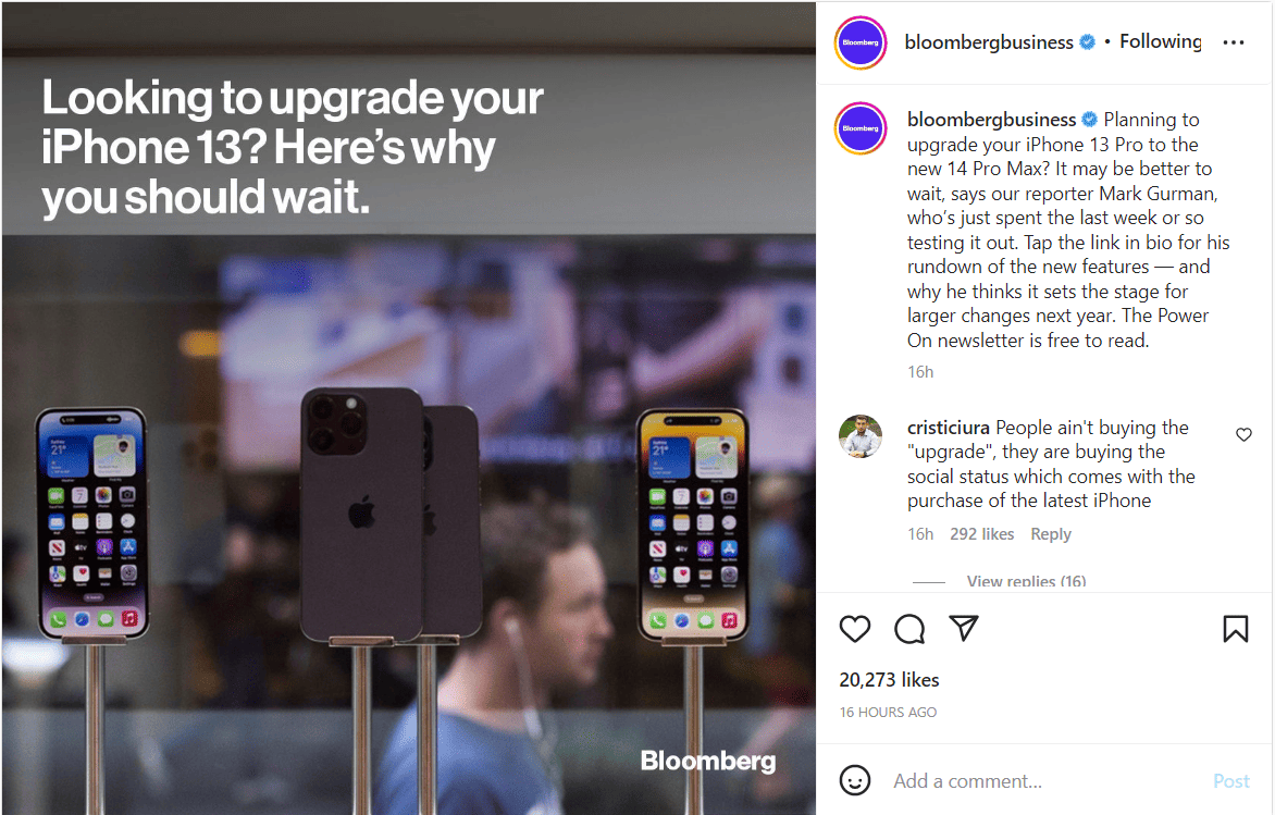 Bloomberg Instagram post