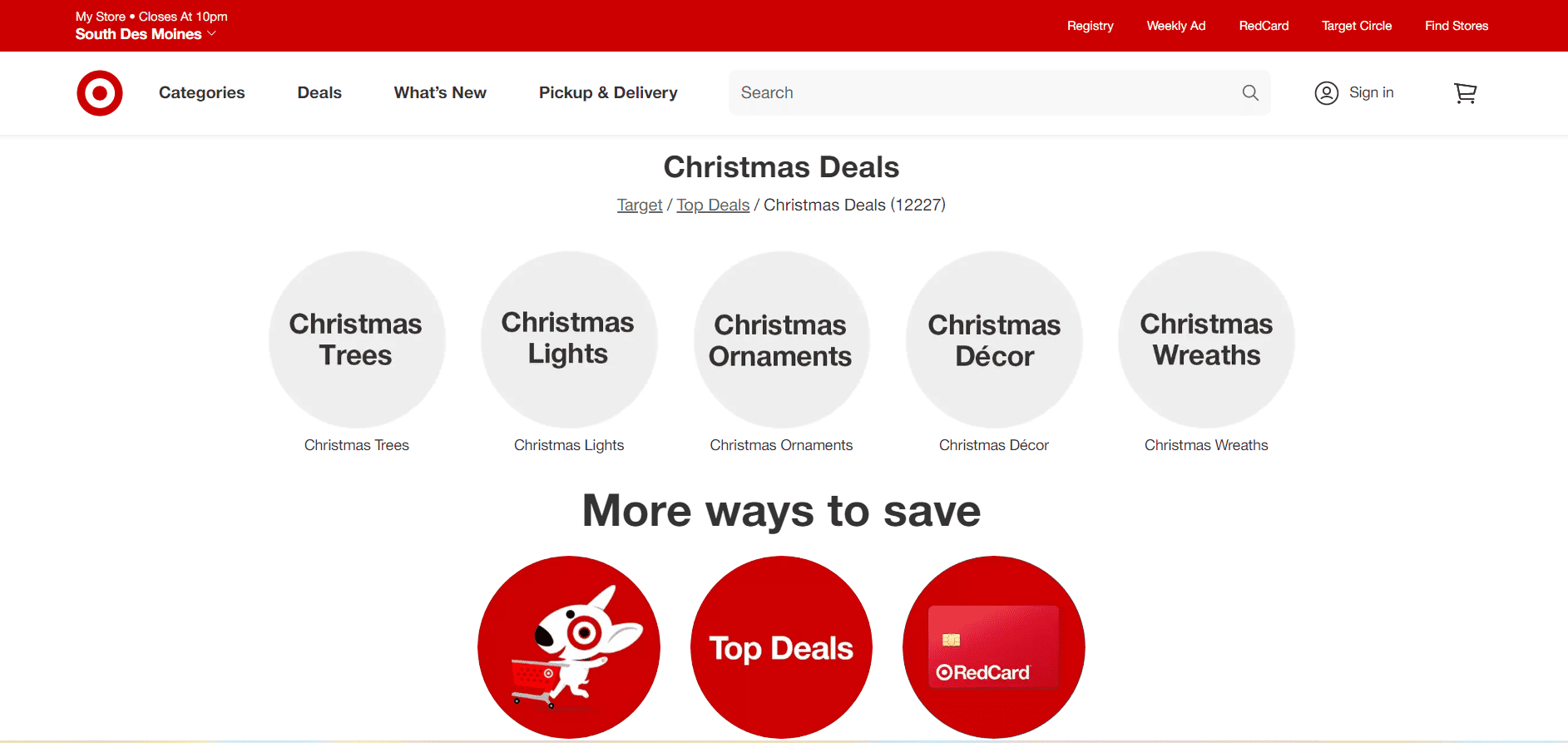 Target Christmas offers