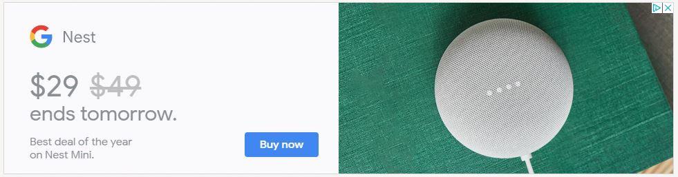 Google Nest ad banner