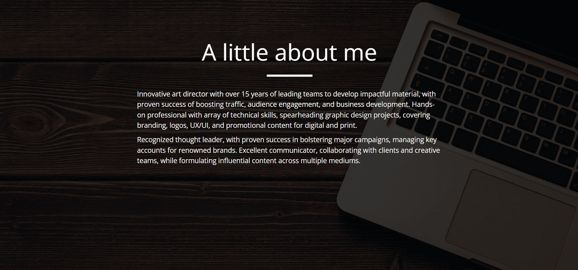Splash page example