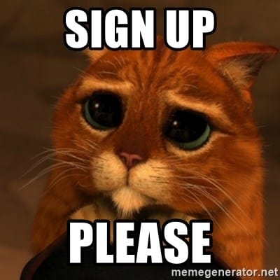 Email signup meme