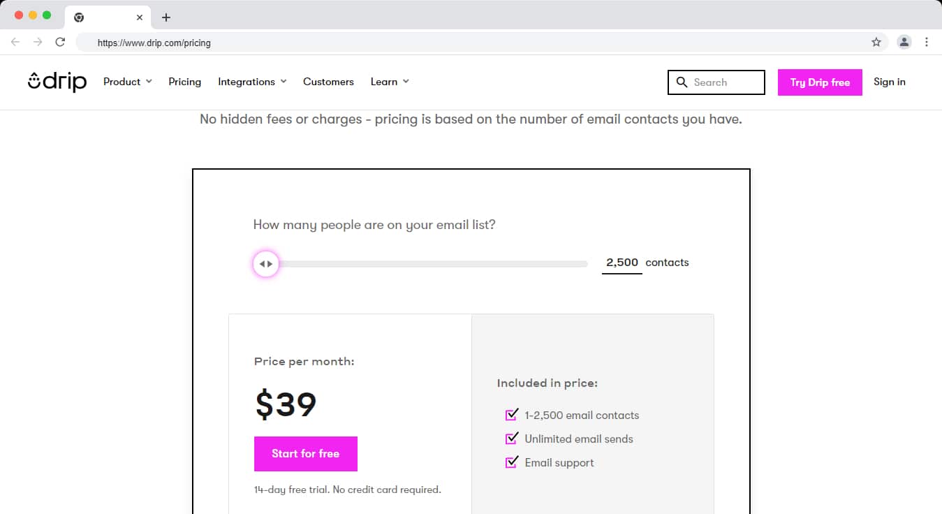 Drip pricing