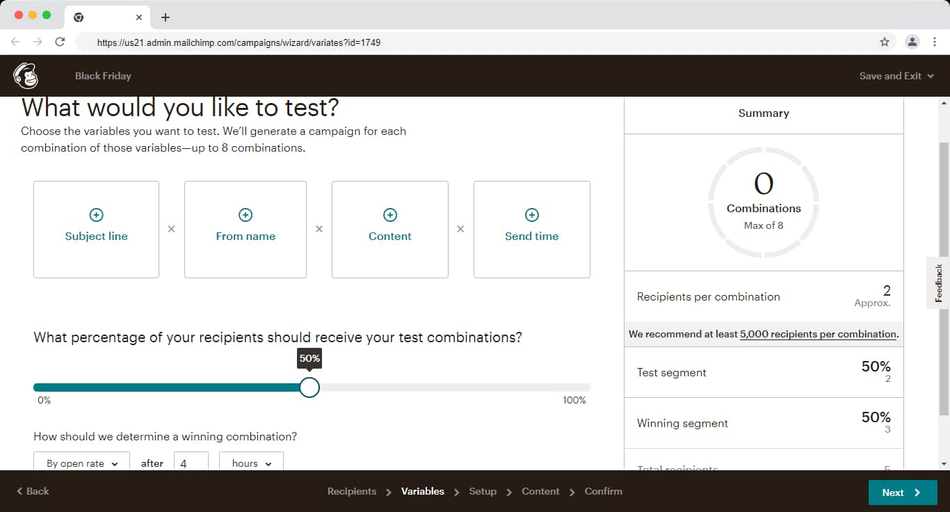 Mailchimp Multivariate Campaign Builder