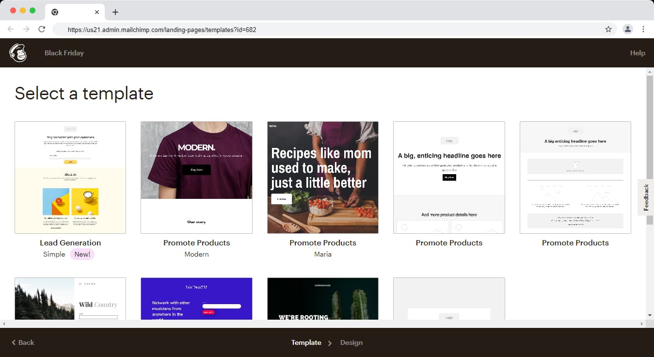 Templates in Mailchimp