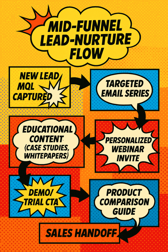 Infographic: mid funnel nurture sequence steps