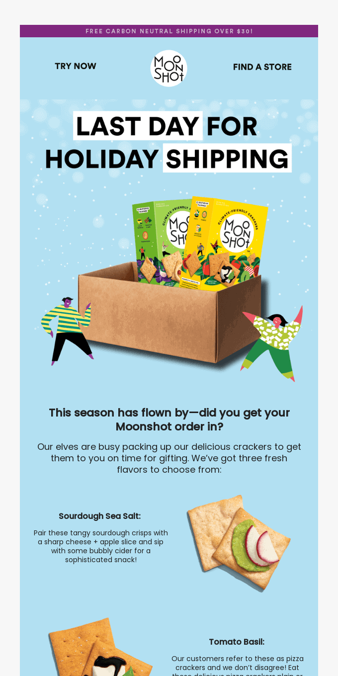 Moonshot FOMO email for Christmas