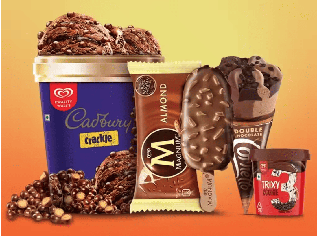 Line brand extension example from Kwality Walls