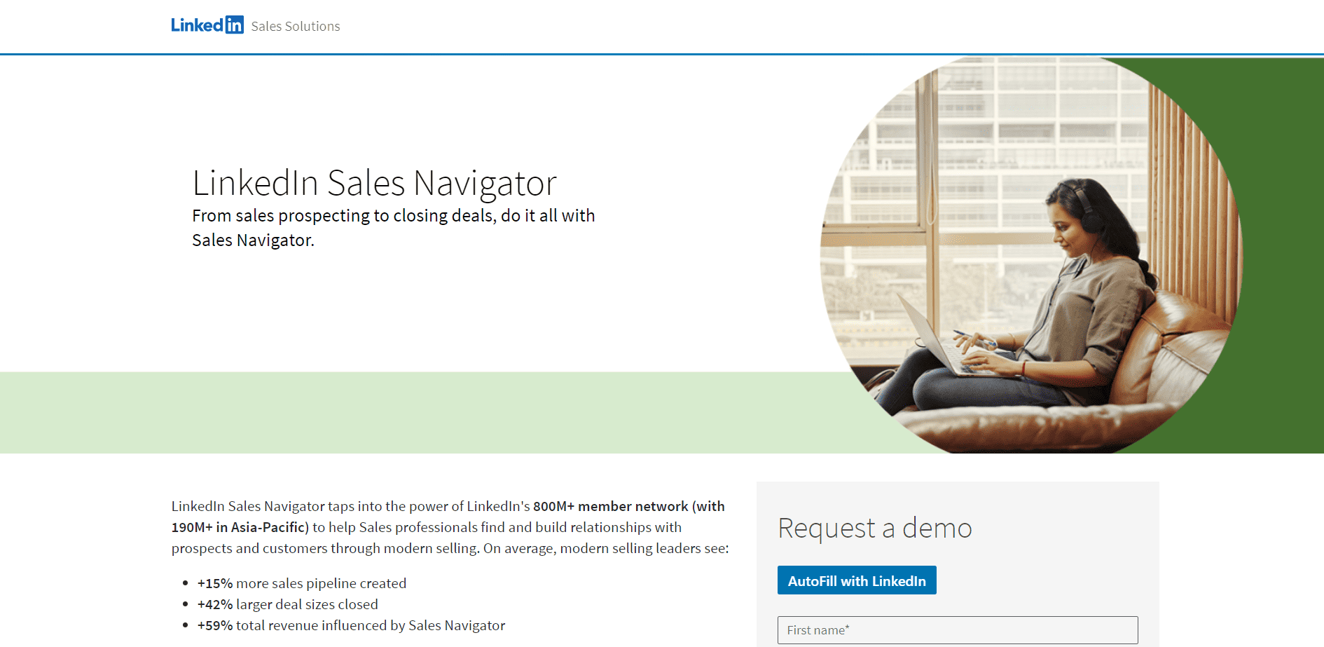LinkedIn Sales Navigator Homepage 