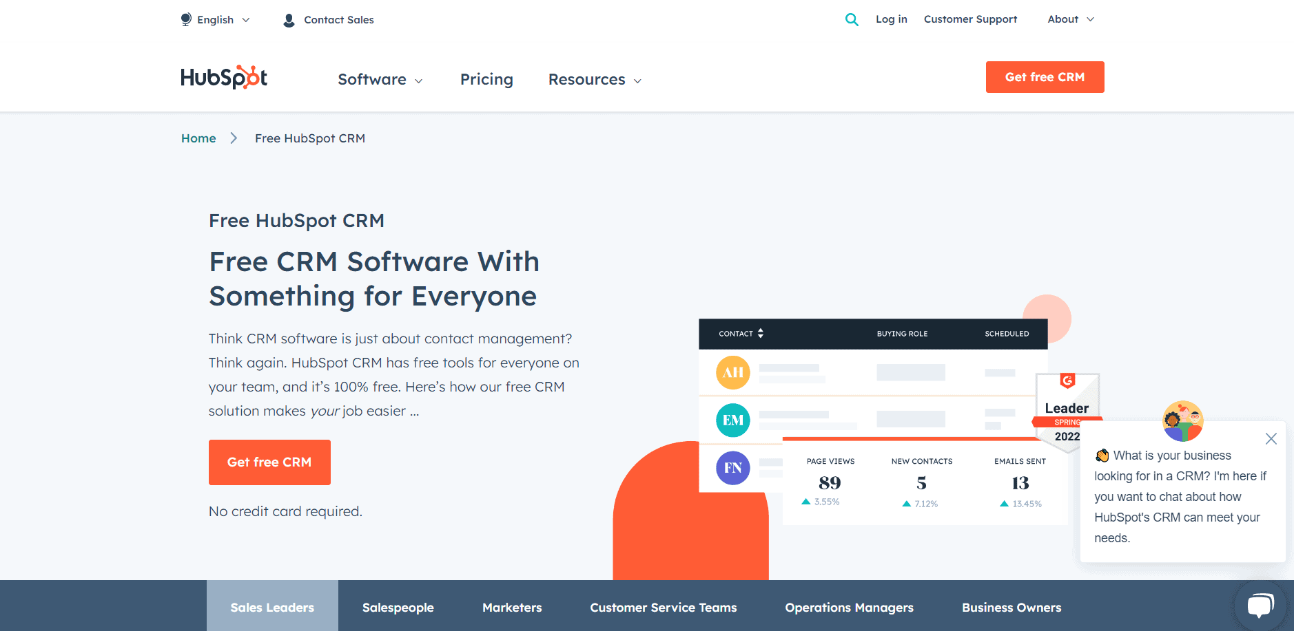 HubSpot CRM Homepage