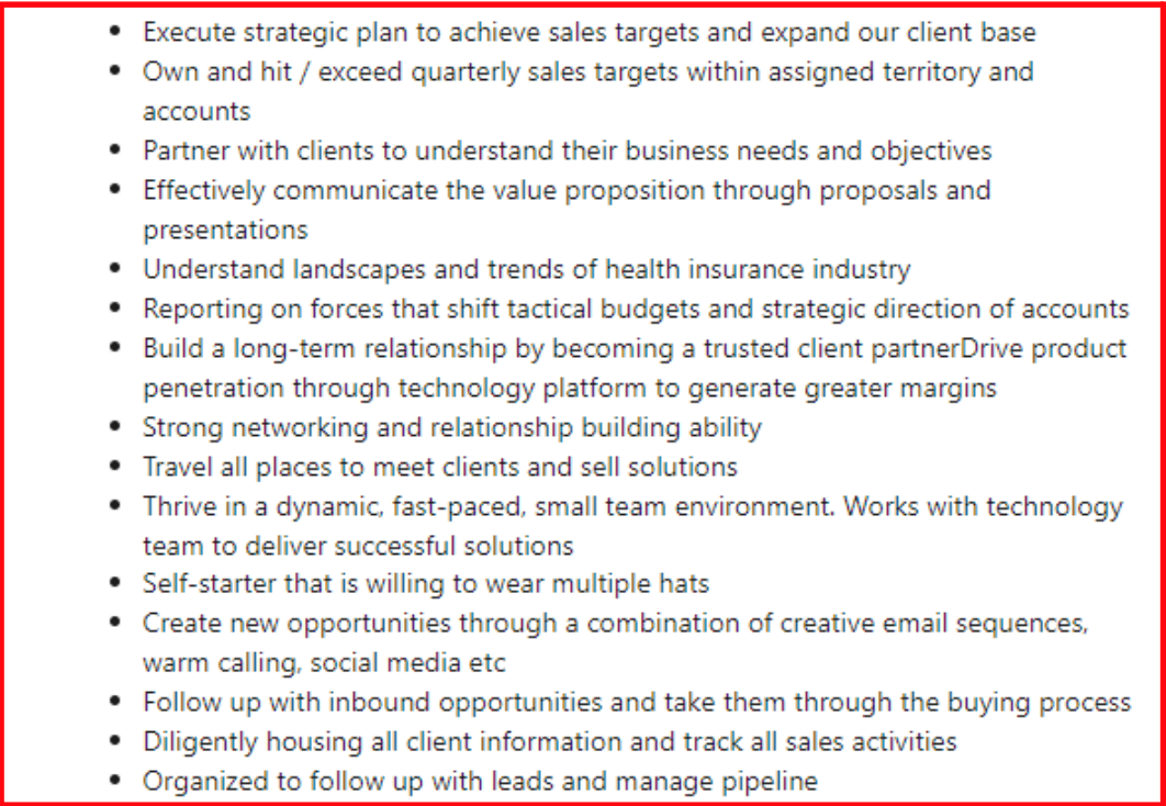 Sales Director's Job Description
