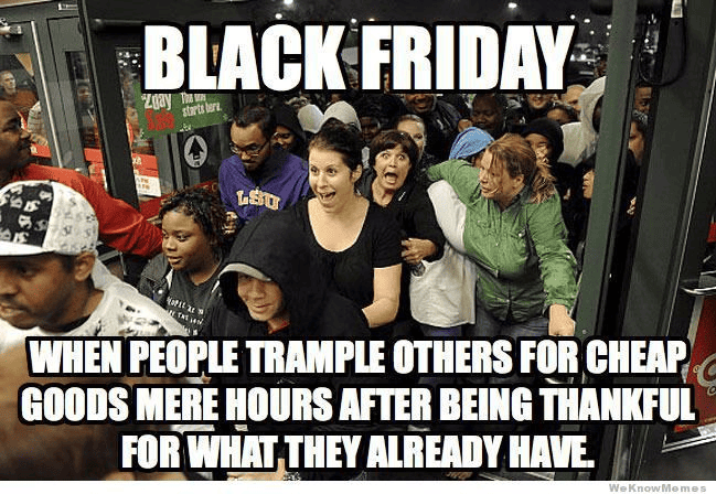 Meme for Black Friday shopping