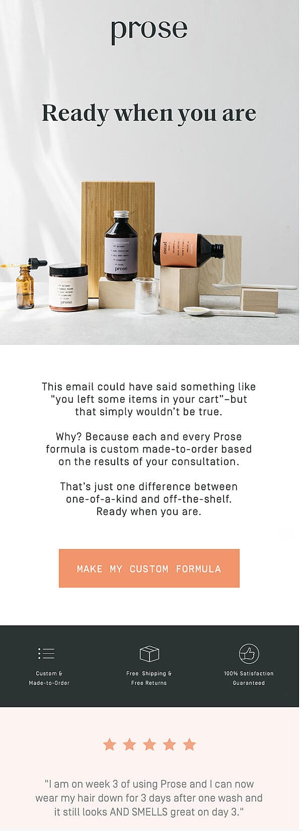 cart abandonment email example
