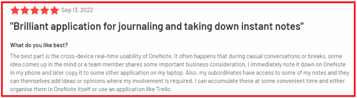 Microsoft OneNote pros