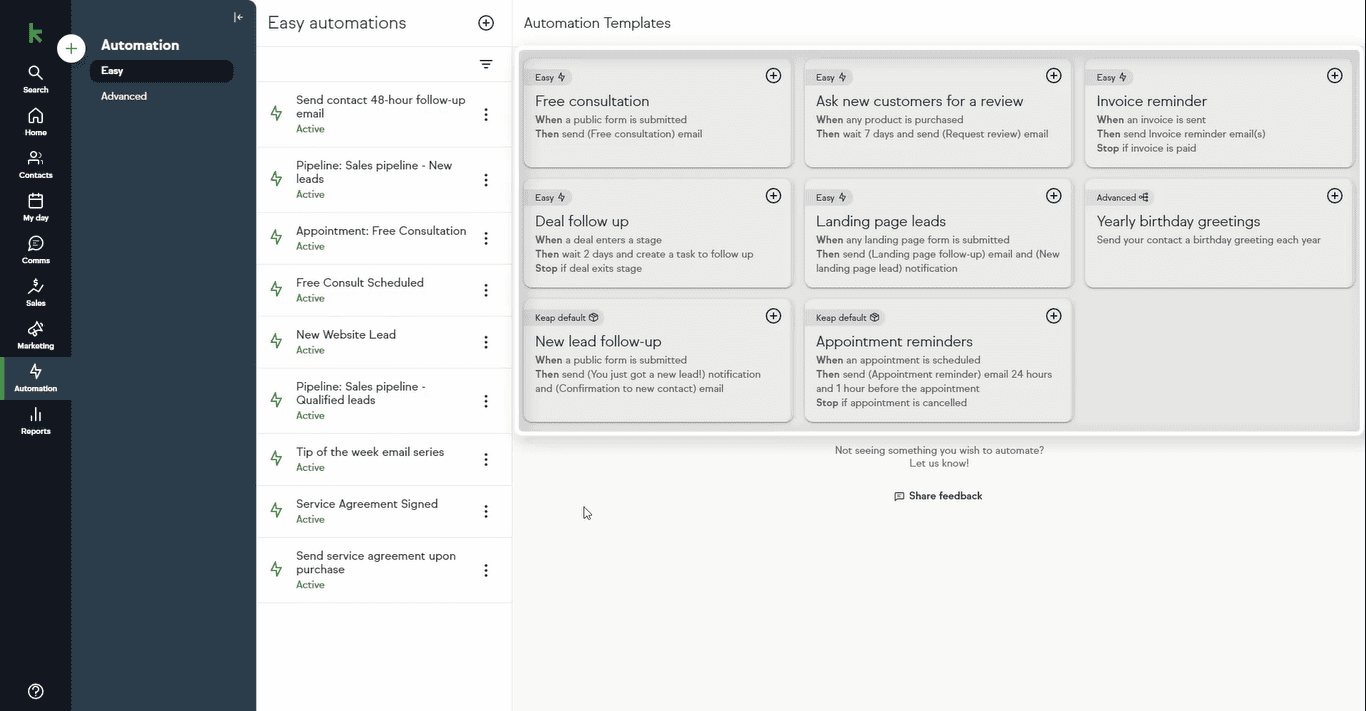 automation in Keap