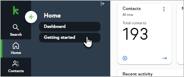 Keap dashboard