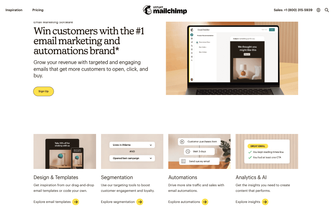 Mailchimp email marketing software for eCommerce