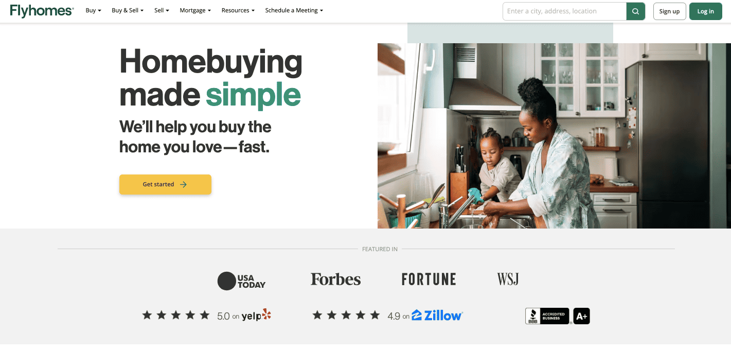 Sample Real Estate Landing Page via Flyhomes