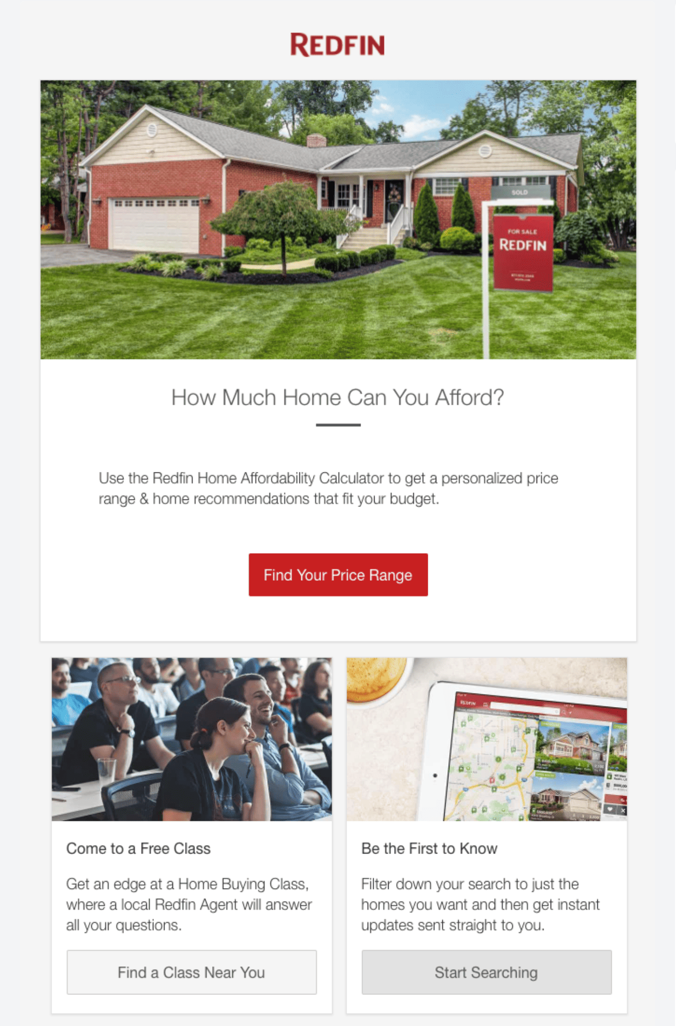 Sample real estate email from Redfin