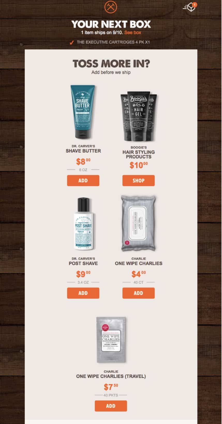 Cross-selling email example for eCommerce
