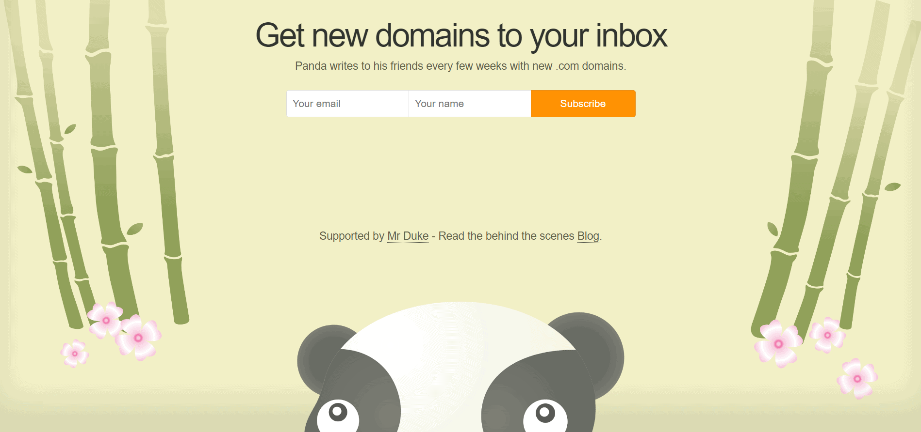 Hustle Panda newsletter signup form
