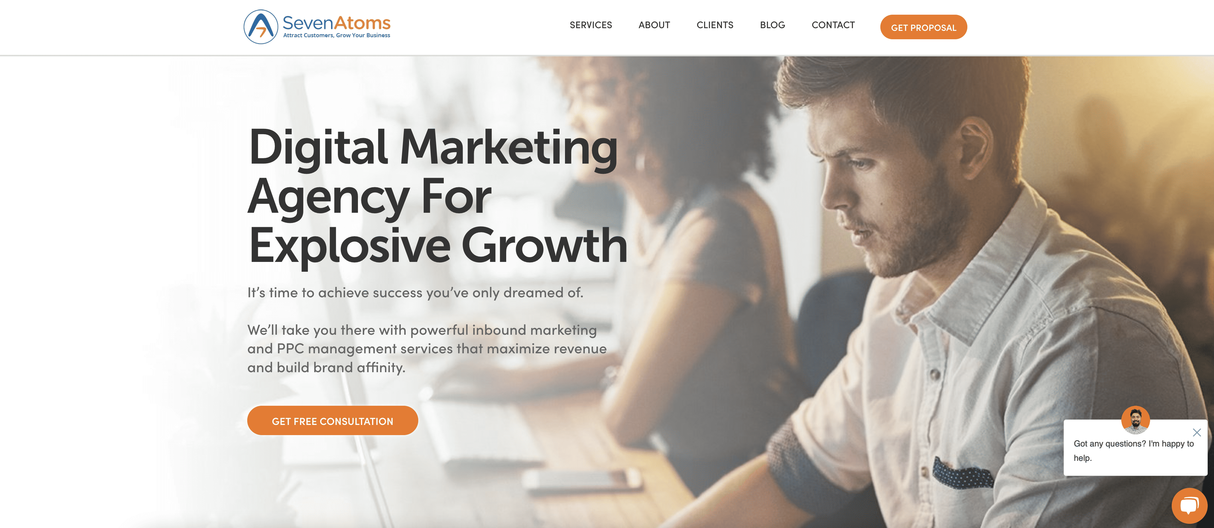 Image screenshot of SaaS marketing agency website