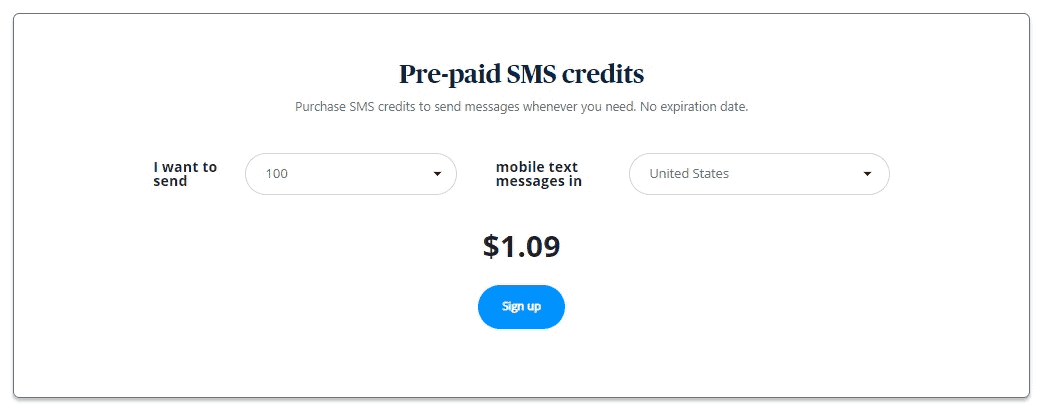 Sendinblue prepaid SMS credits
