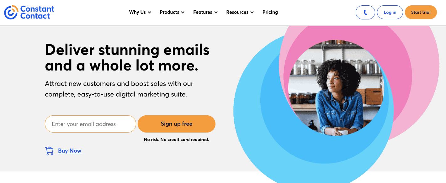 constant contact website home page