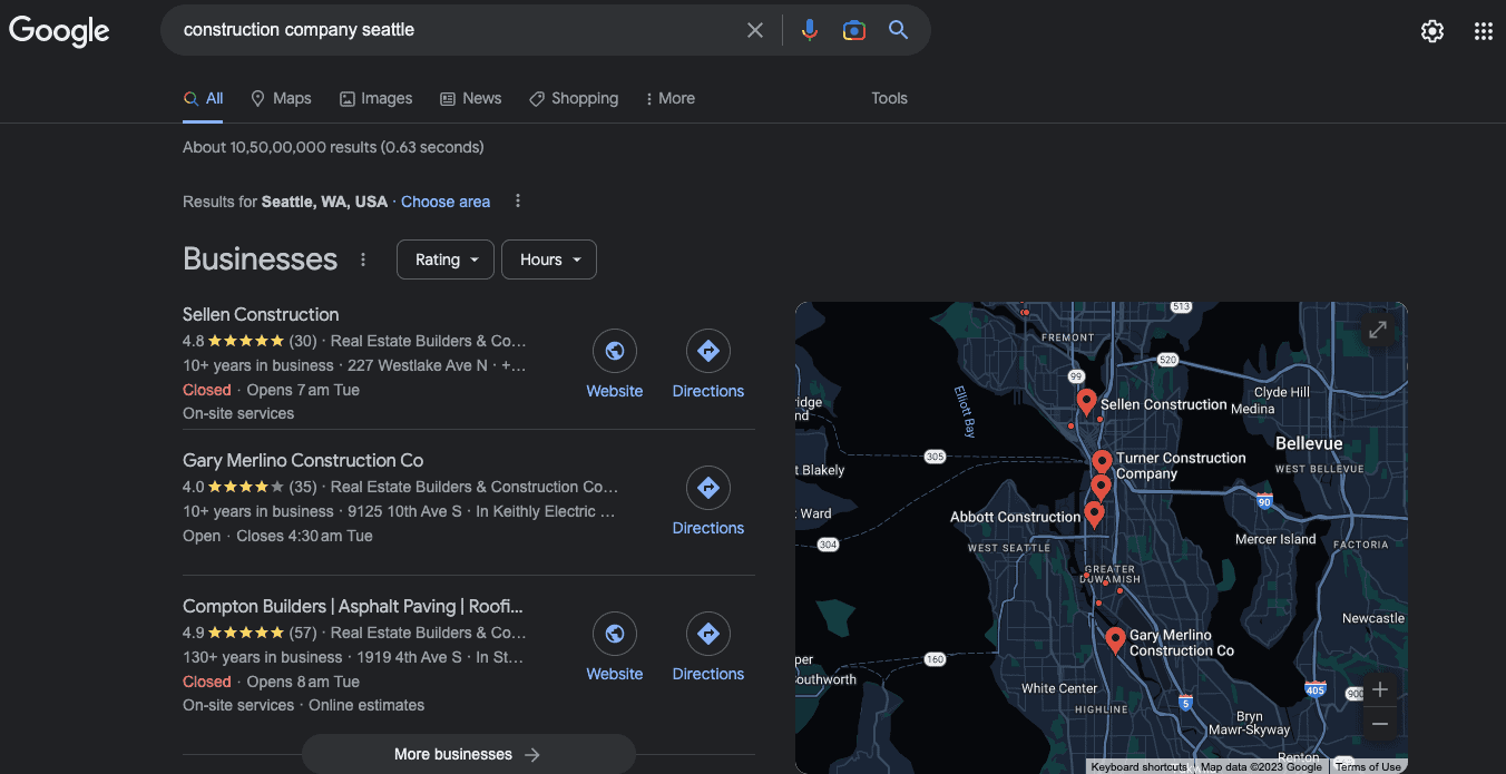 Conduct an SEO audit for construction companies