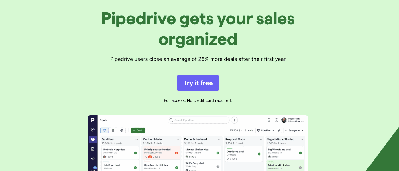 Pipedrive CRM for real estate 