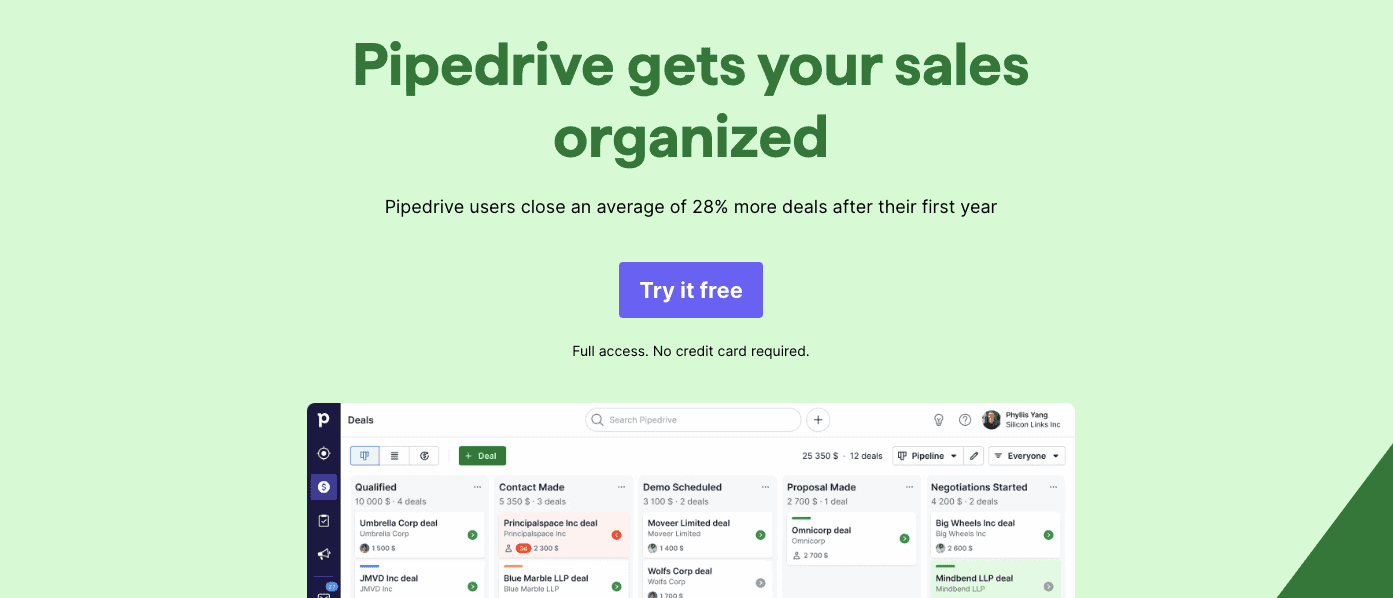 Pipedrive CRM for real estate
