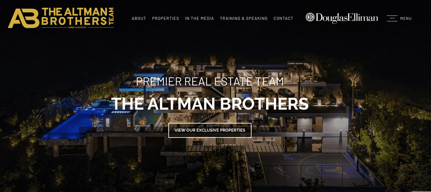 Quality home page for real estate agents and brokerages