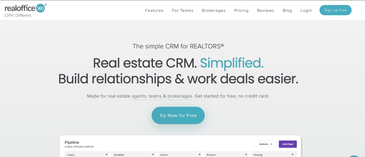 Real Office 360 CRM for real estate 