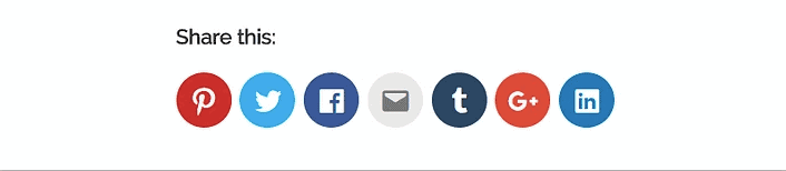 Social share buttons for real estate listings