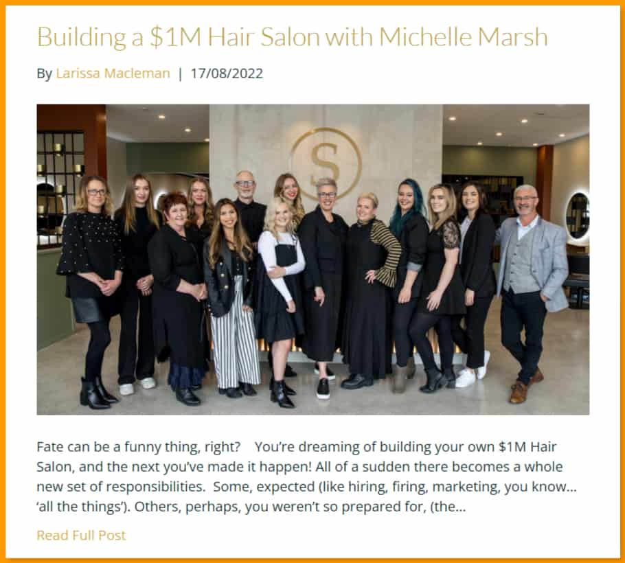 A blog post on Salon Owners Collective