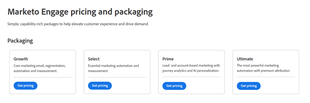 Adobe Marketo pricing