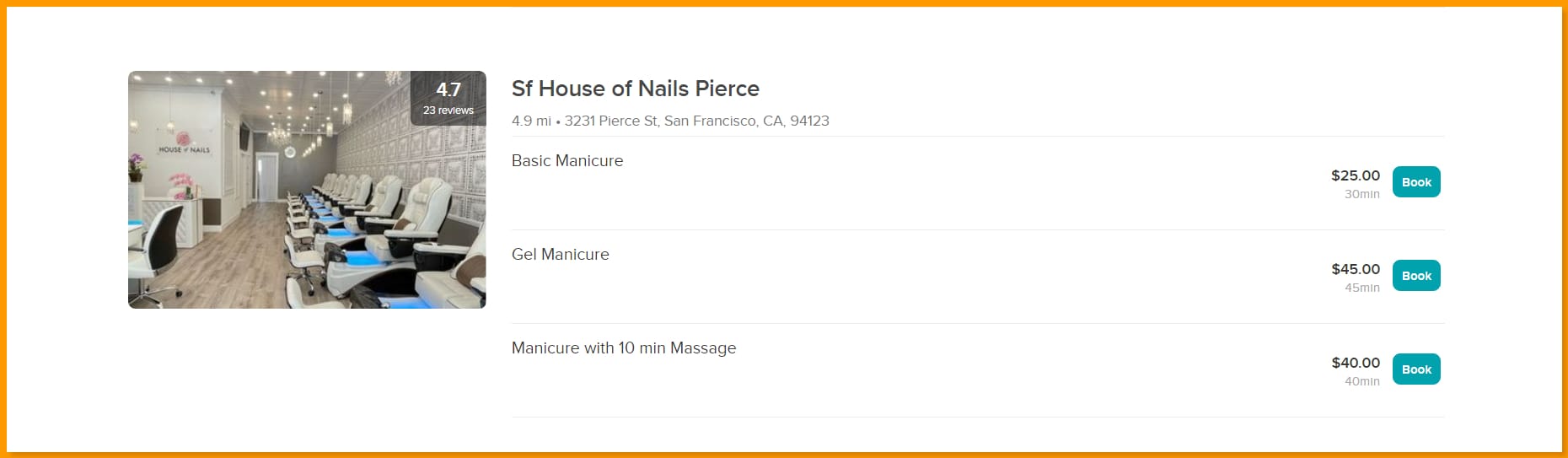 Salon appointment on Booksy