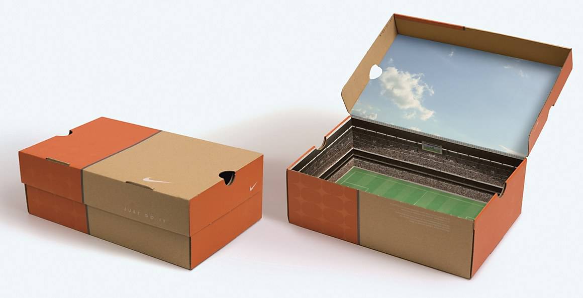 Nike's Stadium Shoe Box for direct mail marketing