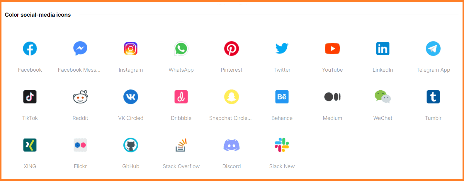 Social media icons by Icons8