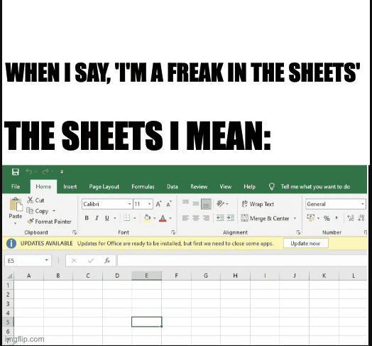 Business meme about excel sheets
