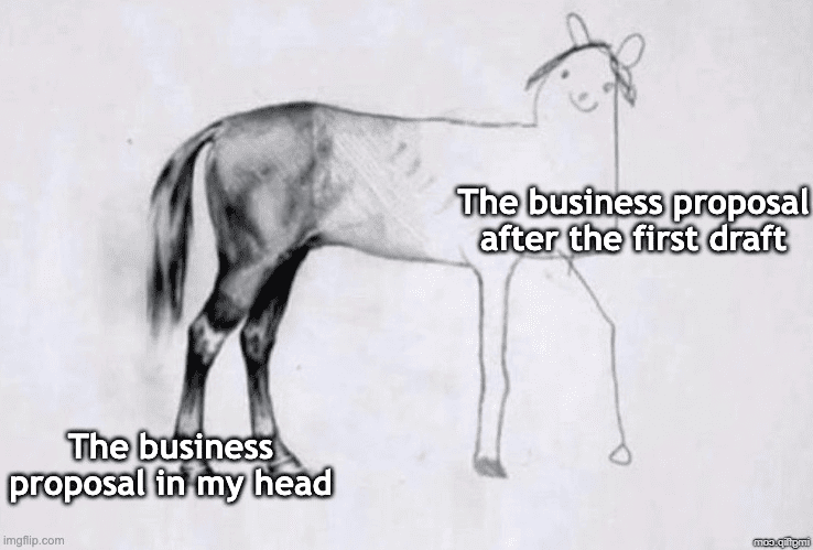 Meme about business proposals for entrepreneurs