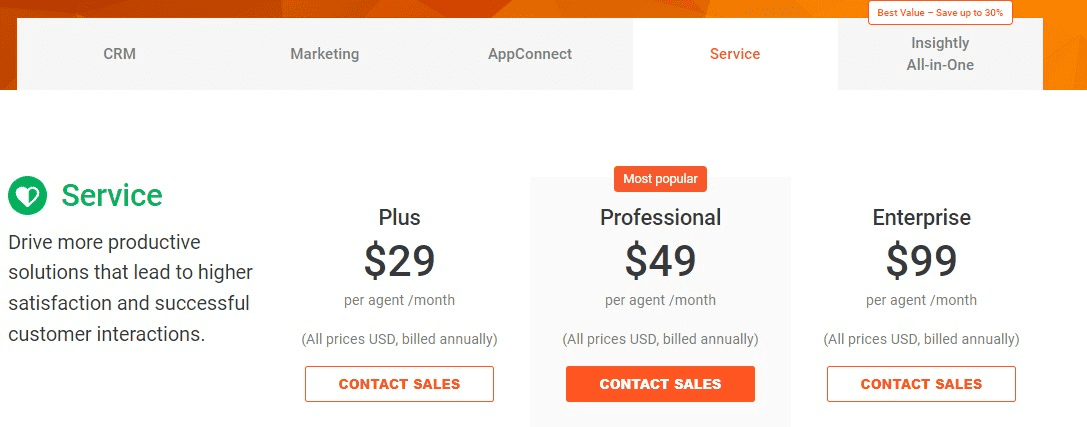 Insightly service pricing