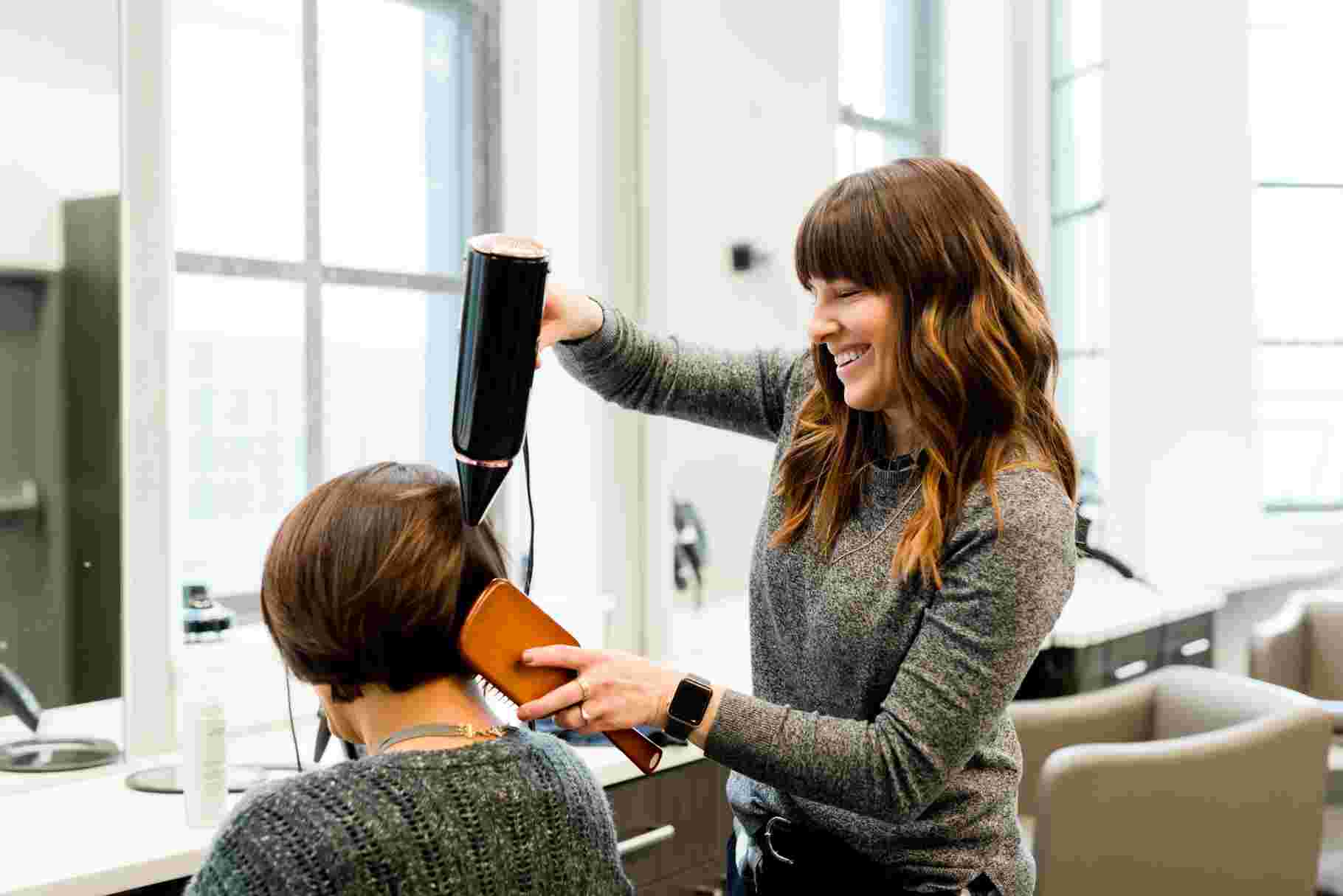 A stylist at work at a salon