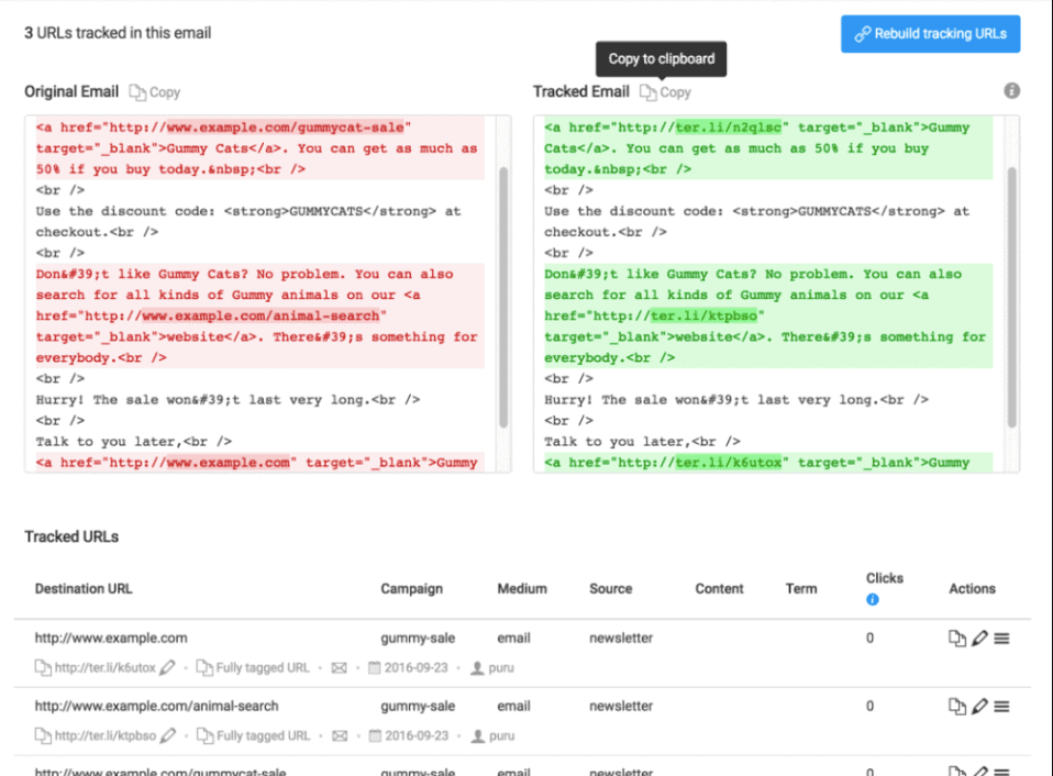Track multiple clicked links or URLs for emails using Google Analytics