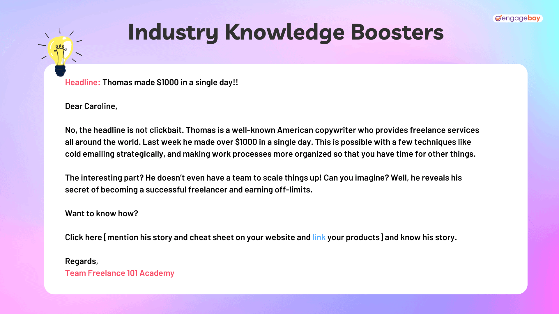 knowledge email template by EngageBay