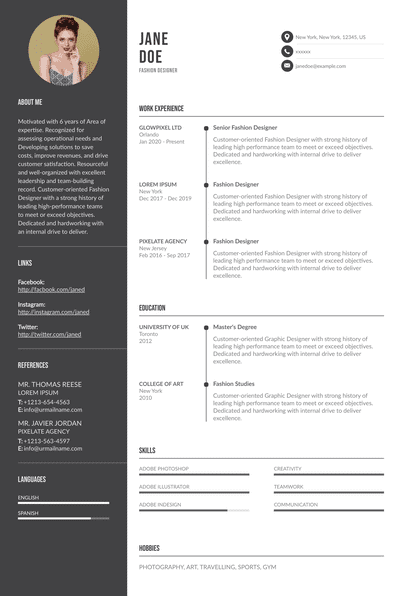 Modern CRM experience resume template
