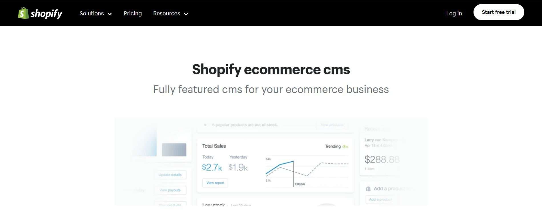 Shopify eCommerce CMS software