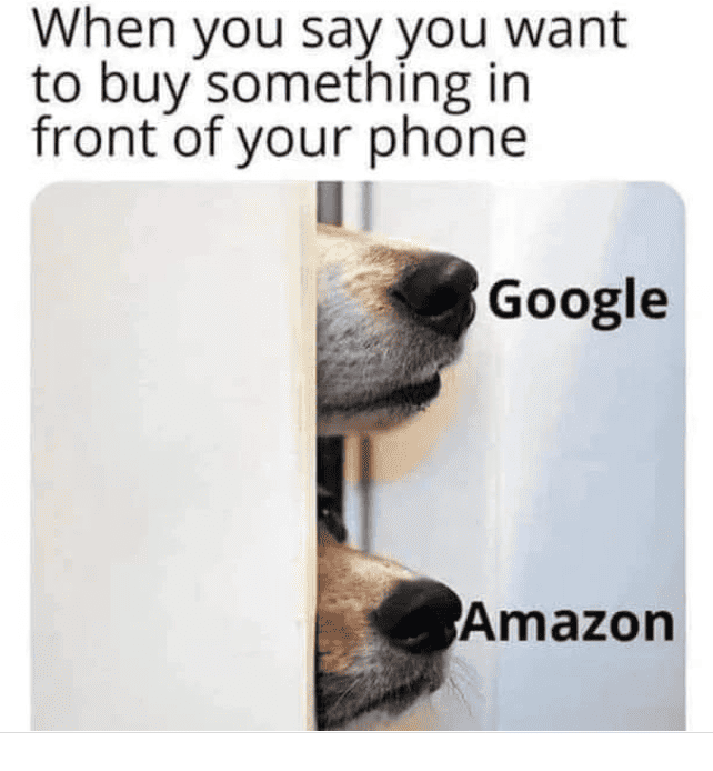 meme about lack of data privacy