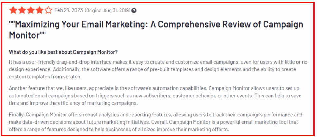 Campaign Monitor pros