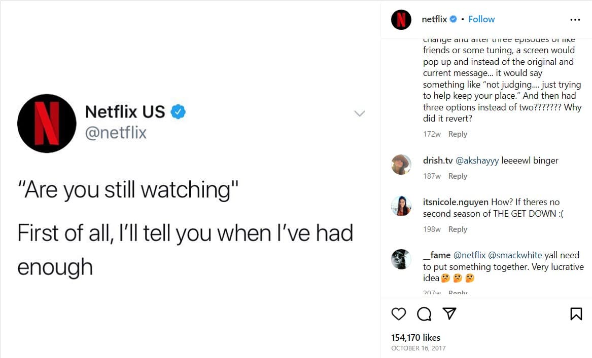 Netflix marketing with memes